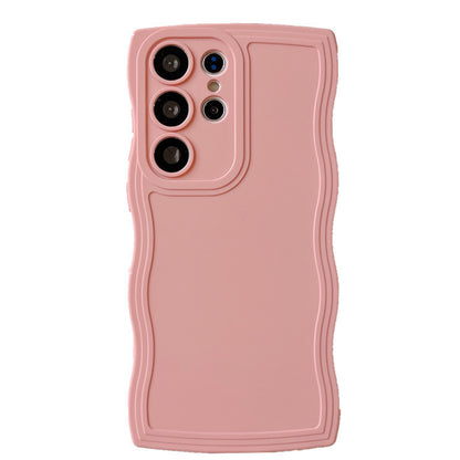 Liquid Silicone Wavy Phone Case - Cute Curly Edge Protective Cover for Samsung Galaxy S24, S22, A73, A52, A34 & A05