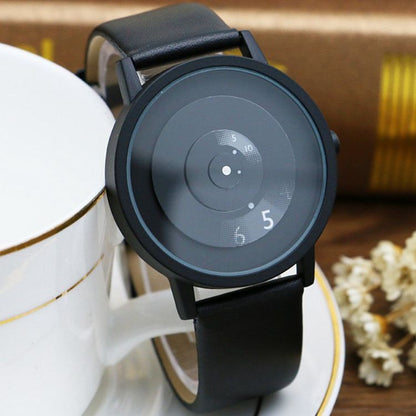 Trendy Pointerless Concept Watch with Stainless Steel Mesh Strap