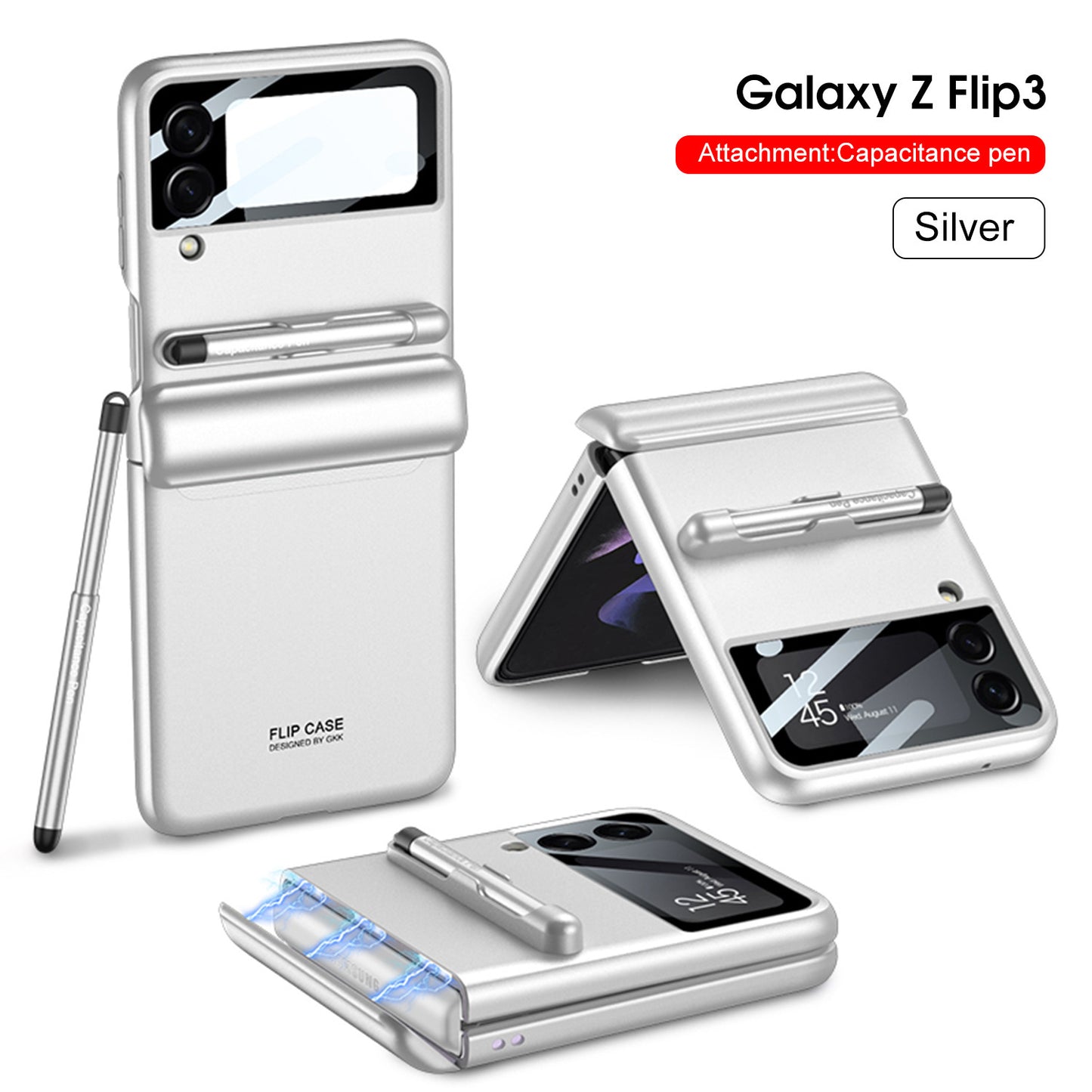 Premium Magnetic Suction Phone Case for Samsung Z Flip 3 - Full Body Folding Screen Cover with Pen Slot & Stylus