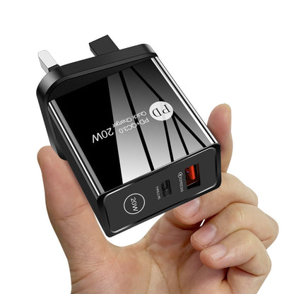 20W PD & QC3.0 Fast Wall Charger - Dual-Port Mobile Phone Charging Head Adapter