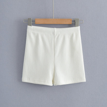 Threaded Elastic Yoga Exercise Hip Wrap Shorts