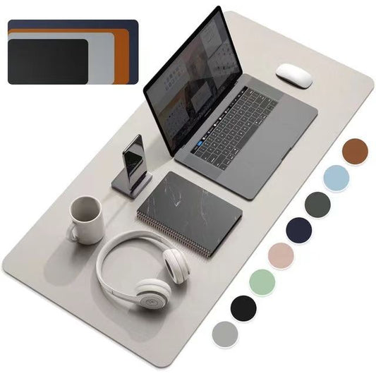 Large PU Leather Office Desk Protector Mat - Waterproof Mouse Pad & Keyboard Desk Mat for Gaming