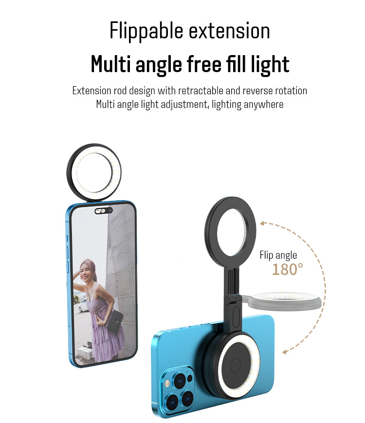 Mini Folding Magnetic Selfie Fill Light - Portable Makeup & Conference Lighting Ring Light