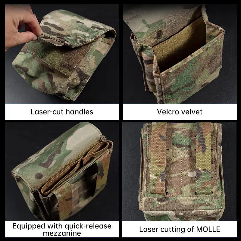 Tactical Laser Cut MOLLE Admin Pouch - Multi-Use Utility Storage & EDC Organizer