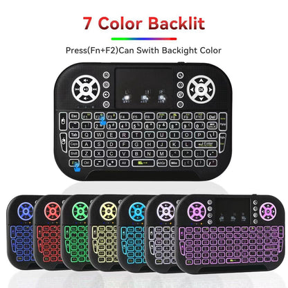 N8 Air Mini Wireless Keyboard - RGB Colorful Backlit Air Mouse & Portable Smart TV Remote Control