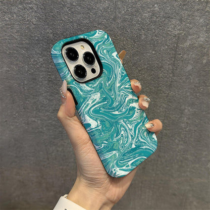 Luxury Green Malachite Marble Pattern Phone Case for iPhone 16 15 14 13 Pro Max - Abstract Stone Hard Cover