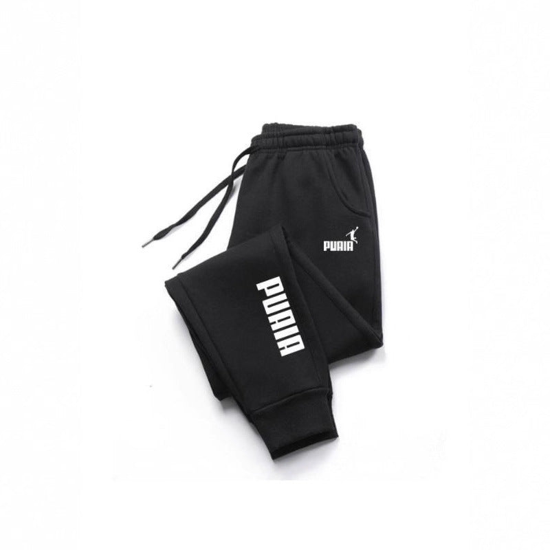Unisex Cotton Casual Long Sweatpants for Autumn and Winter Sports