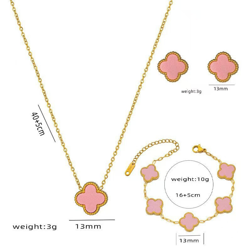 Luxury Four-Leaf Clover Chain Bracelet - Minimalist Lucky Flower Jewelry