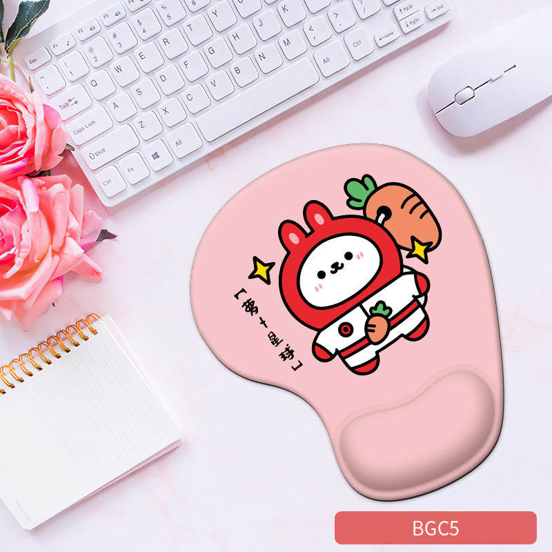 Cute Bunny Silicone Wrist Rest Mouse Pad - Soft Ergonomic Non-Slip Hand Support Pad for Gaming
