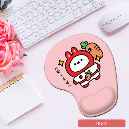 Cute Bunny Silicone Wrist Rest Mouse Pad - Soft Ergonomic Non-Slip Hand Support Pad for Gaming