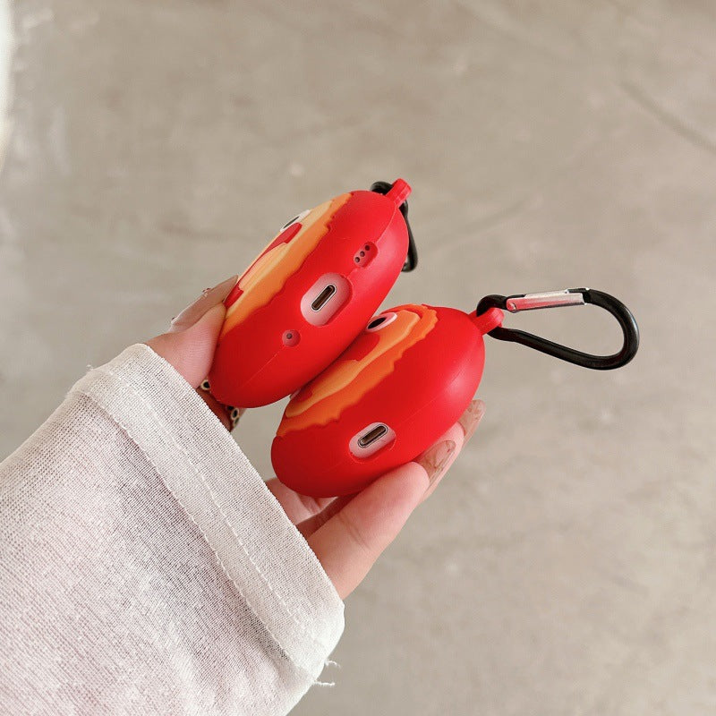 Cute Calcifer Howl's Moving Castle Silicone AirPods Case with Keychain - Soft Cover for AirPods Pro 2 / 4 / 3