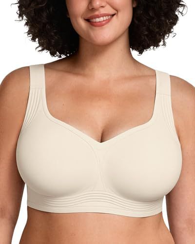 Non-Wire Full Coverage Comfort Bra - Seamless Push-Up Top for Large Bust