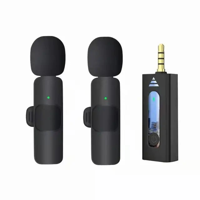 K35 Professional Wireless Lapel Microphone - Noise Reduction Condenser Mic for Recording