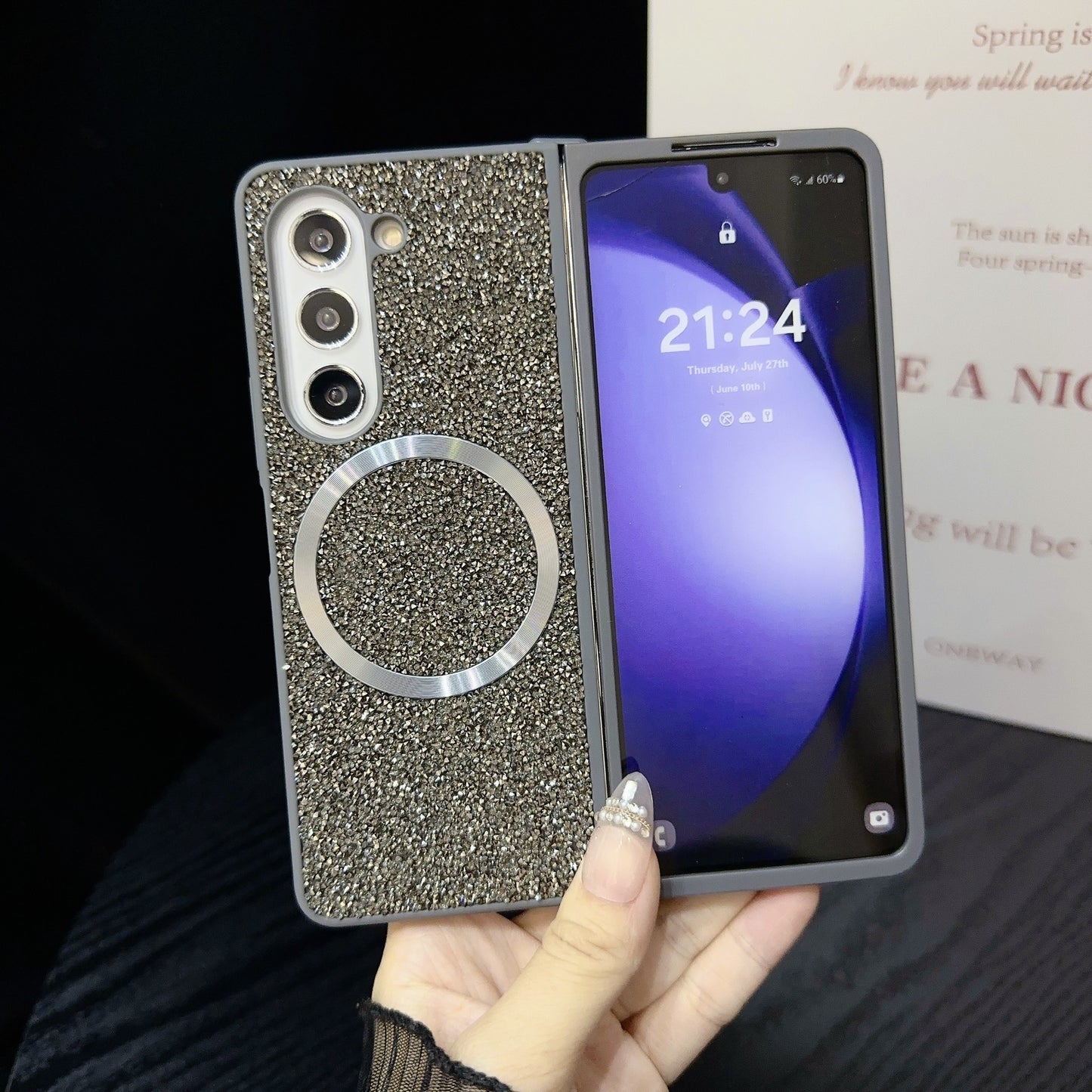 Magnetic Luxury Sparkle Glitter Case for Samsung Galaxy Z Fold 6 5 4 3 - MagSafe Compatible Cover