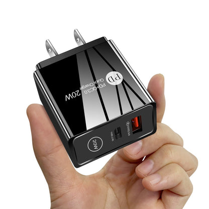 20W PD & QC3.0 Fast Wall Charger - Dual-Port Mobile Phone Charging Head Adapter