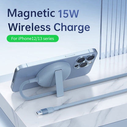 Magnetic Wireless Charger with Kickstand - Fast Charging Pad for iPhone 14 13 12 Series
