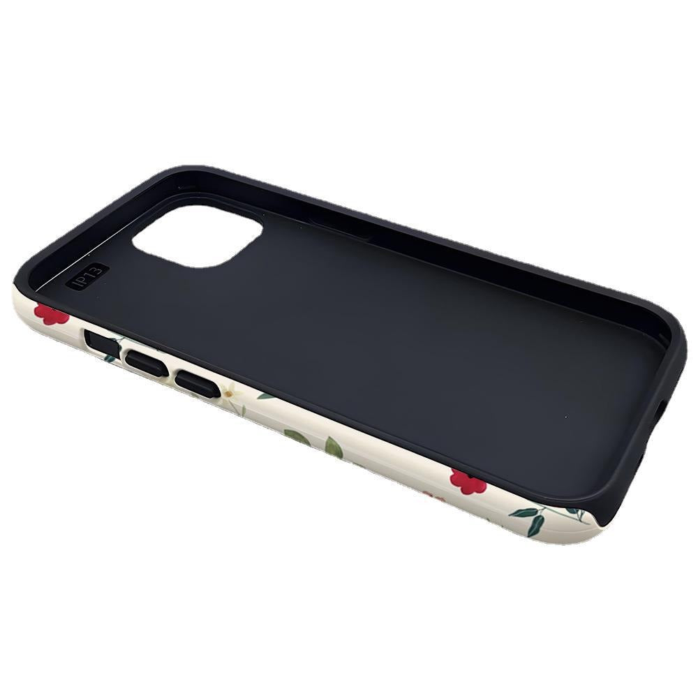 Minimalist Wildflower Botanical Hard Phone Case for iPhone 16 15 14 13 Series