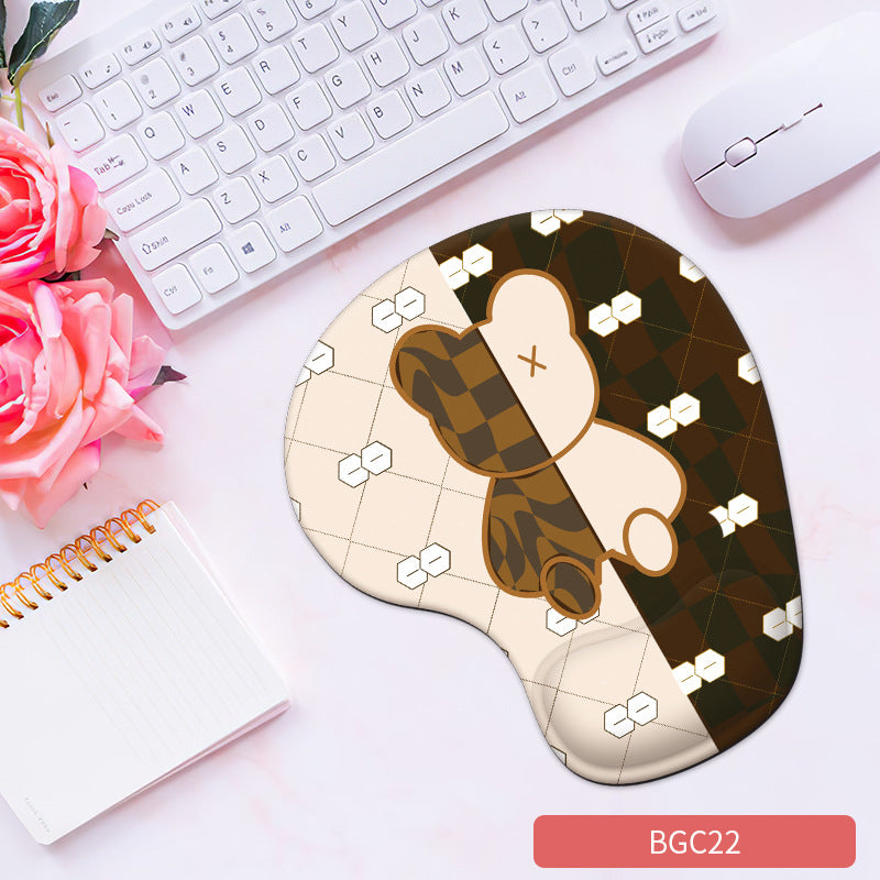 Cute Bunny Silicone Wrist Rest Mouse Pad - Soft Ergonomic Non-Slip Hand Support Pad for Gaming