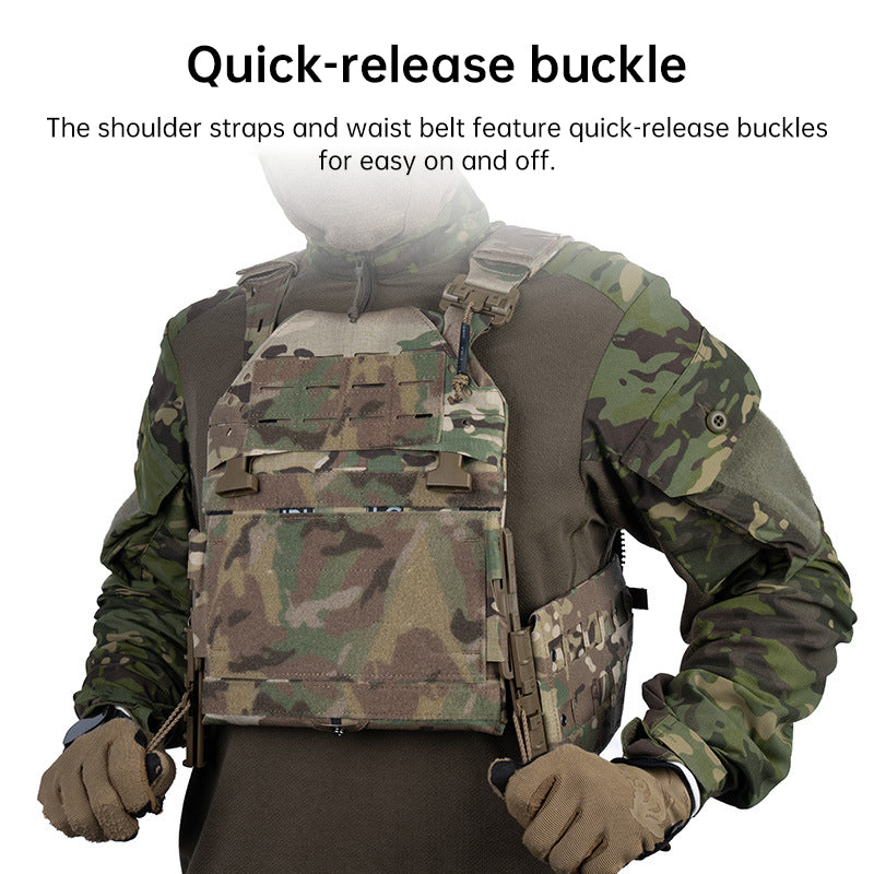 Quick Release Tactical Plate Carrier Vest - MOLLE Camouflage Body Armor Vest