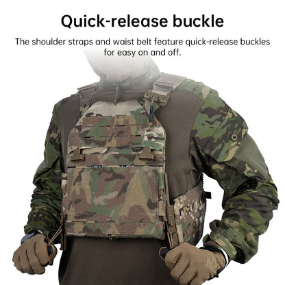 Quick Release Tactical Plate Carrier Vest - MOLLE Camouflage Body Armor Vest