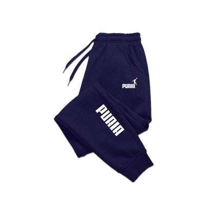 Unisex Cotton Casual Long Sweatpants for Autumn and Winter Sports