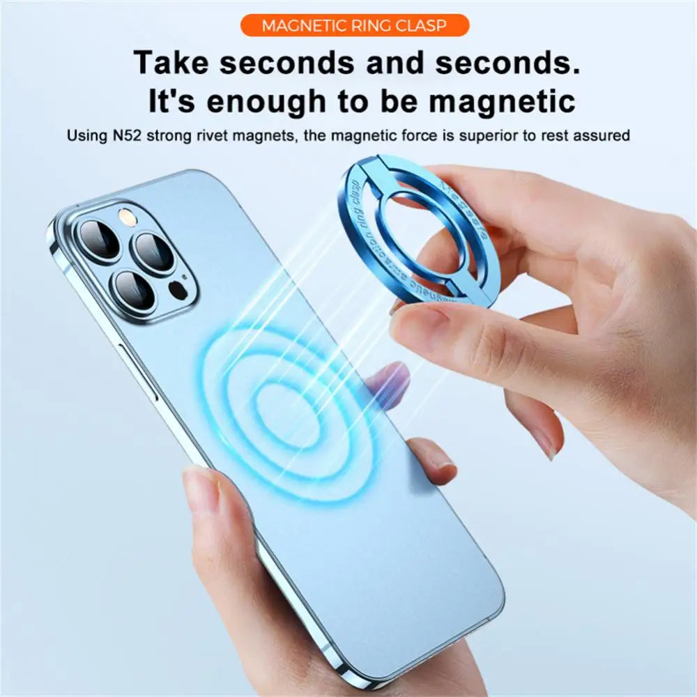 Magnetic Finger Ring Stand Holder Grip for iPhone 15 14 13 12 Pro Max - Zinc Alloy Non-Adhesive MagSafe Kickstand