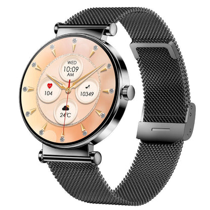 Y16 Ultra-Thin Women's Smart Watch - AMOLED Always-On Display with 466x466 HD Resolution & Mesh Strap