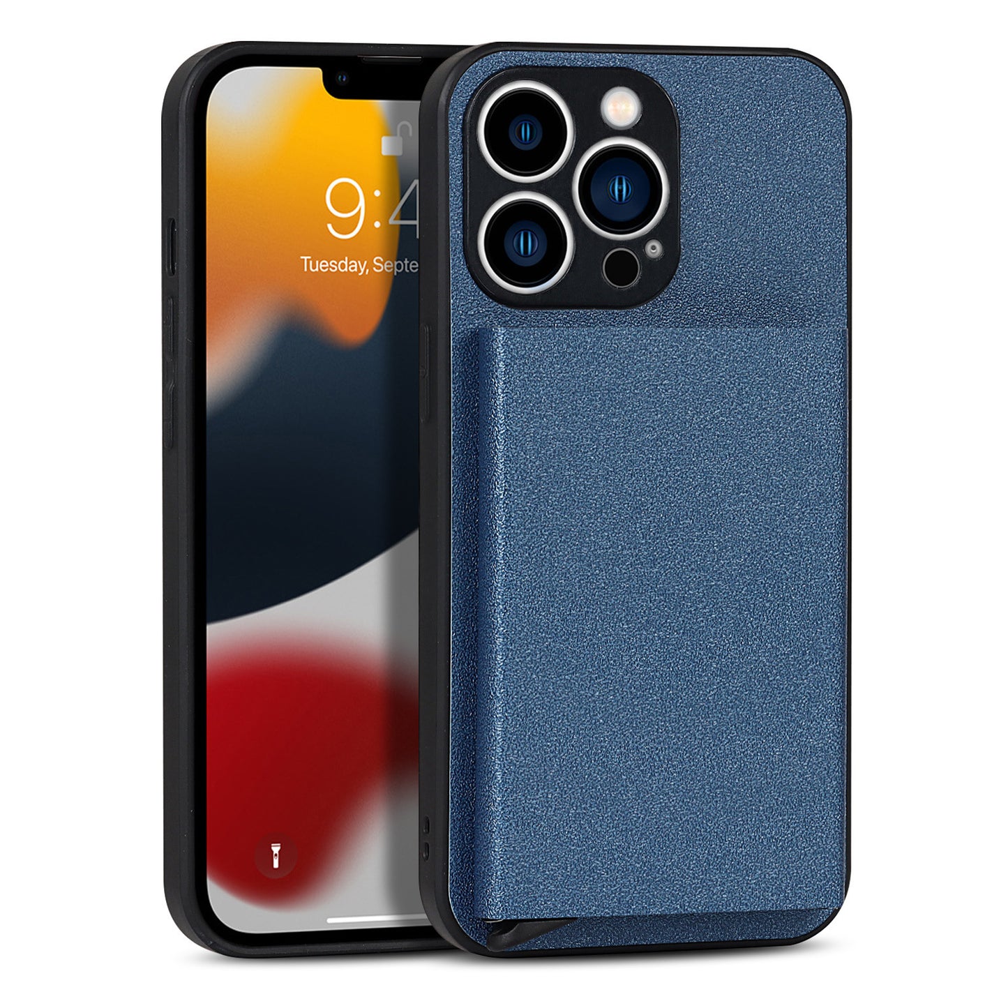 Aluminum Alloy Sliding Card Holder Wallet Case for iPhone 14 Pro Max 13 12 11 - Metal Back Cover
