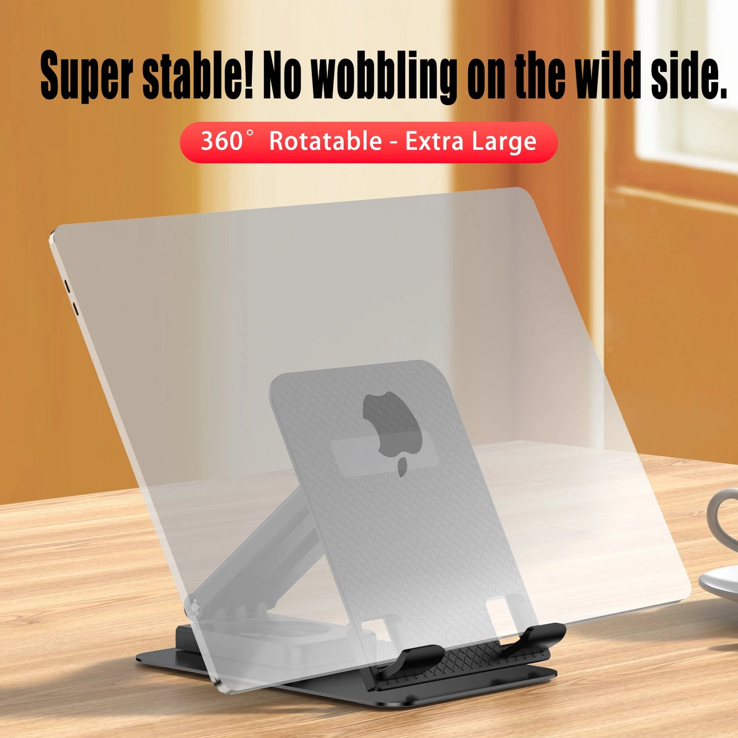 Metal Enlarged 360° Rotating Phone & Tablet Stand - Foldable Desktop Support Bracket