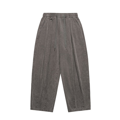 Men's Loose Wide Leg Casual Wash Corduroy Pants