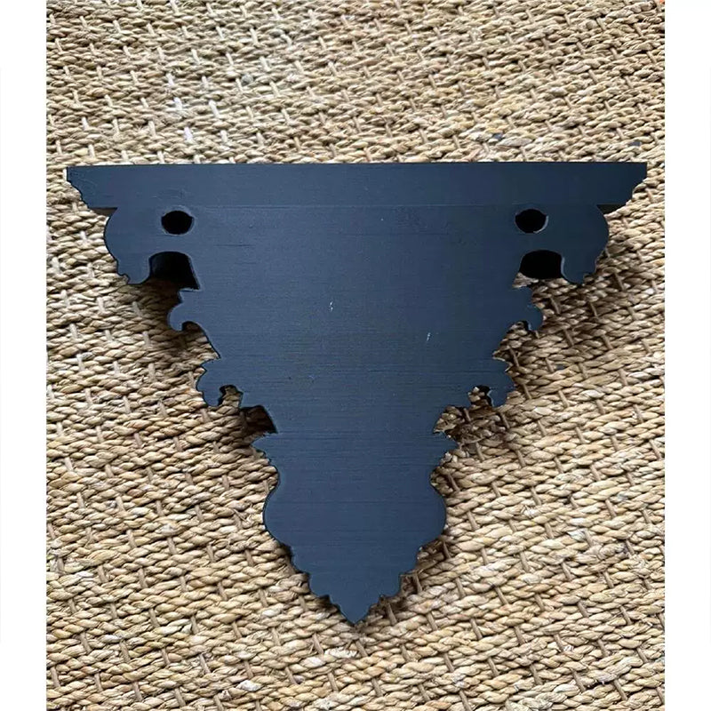 Vintage Gothic Carved Floating Wall Shelf - Retro Display Ledge for Candles & Plants