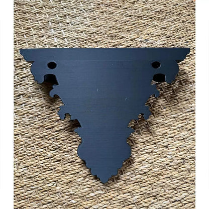Vintage Gothic Carved Floating Wall Shelf - Retro Display Ledge for Candles & Plants