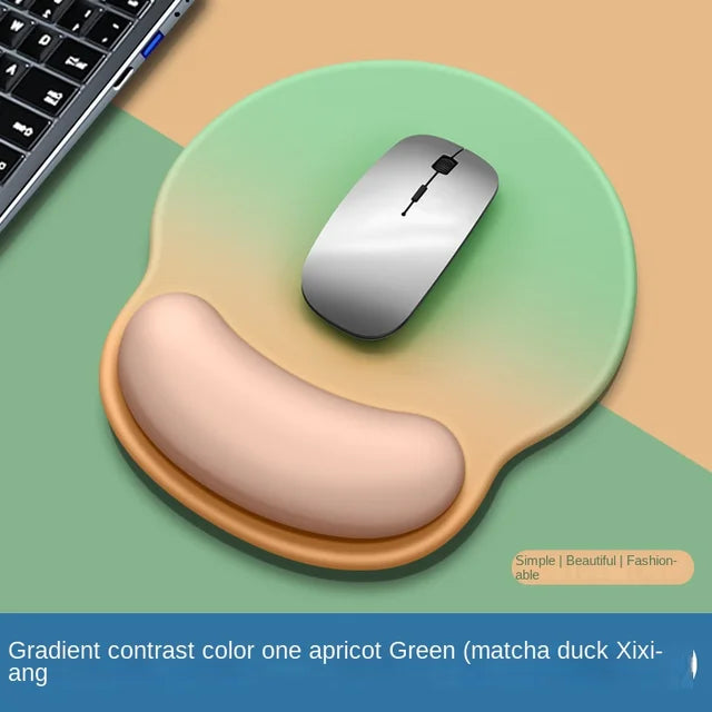 Gradient Silicone Mouse Pad with Wrist Rest - Ergonomic Anti-Slip Wrist Support Pad for Computer & Office