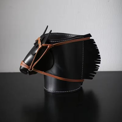 Creative Leather Horse Head Storage Box - Decorative Desk Makeup & Jewelry Organizer