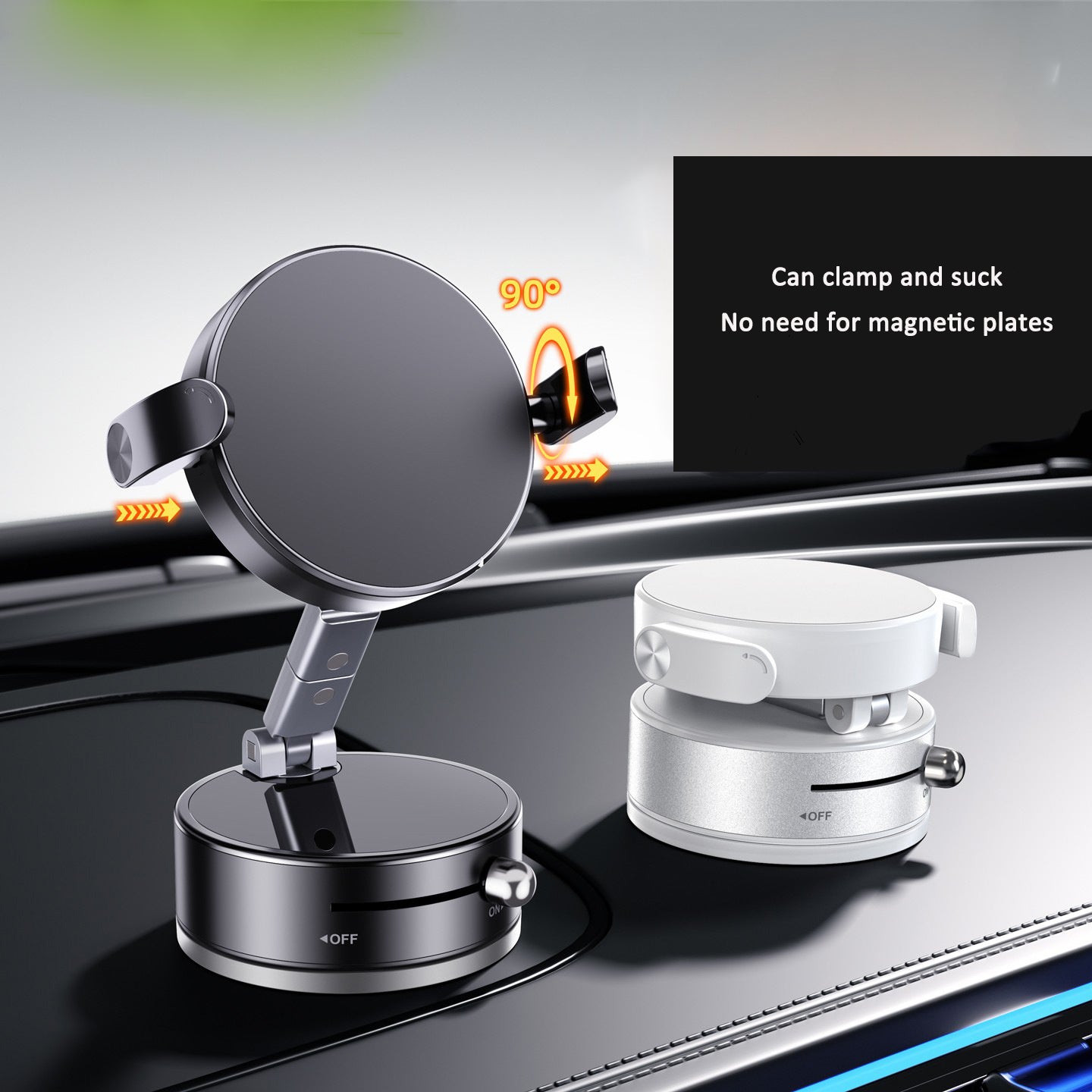 Vacuum Suction Cup Phone Holder - Magnetic Suction Chuck Car Mount & Desktop Stand