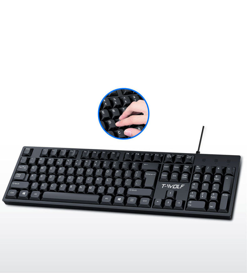 Lei Lang T15 Office Keyboard - USB Wired Computer Keyboard for Laptops and Desktops