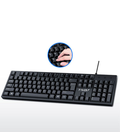 Lei Lang T15 Office Keyboard - USB Wired Computer Keyboard for Laptops and Desktops