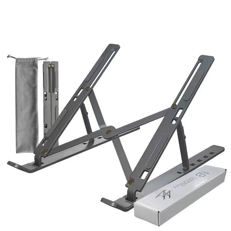 Foldable Portable Aluminum Alloy Notebook Stand - Stable Desktop Computer Holder & Cooling Bracket