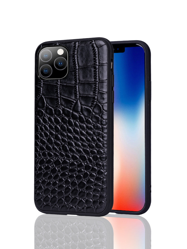 Luxury Crocodile Pattern Genuine Leather Phone Case for iPhone 14 13 12 11 Pro Max - Premium Slim Back Cover