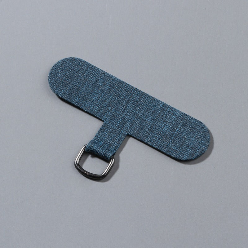 Universal Adhesive Phone Lanyard Patch Card - Fabric Phone Case Tether Tab with Metal Ring