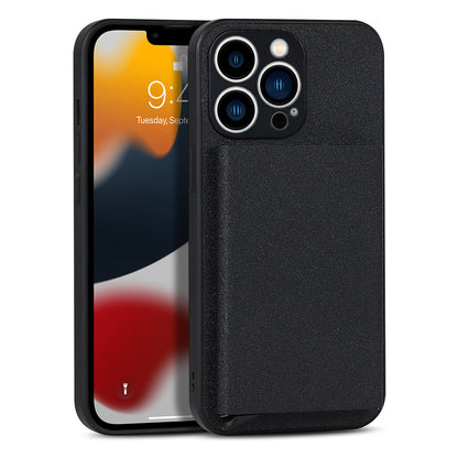 Aluminum Alloy Sliding Card Holder Wallet Case for iPhone 14 Pro Max 13 12 11 - Metal Back Cover