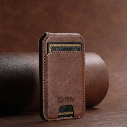 Magnetic Leather Wallet Card Holder Pouch for iPhone 15 14 13 Pro Max & Universal MagSafe Phones