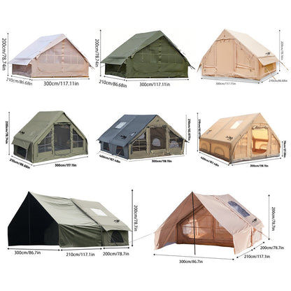 Outdoor Inflatable Air Tent with Extension Canopy - Breathable Mesh House Tent with Air Pump