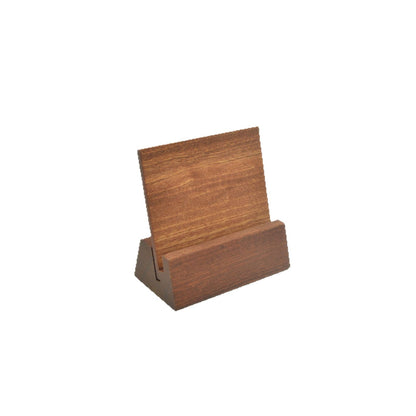 Solid Wood Desktop Display Stand - Wooden Business Card, Photo & Calendar Card Holder Base