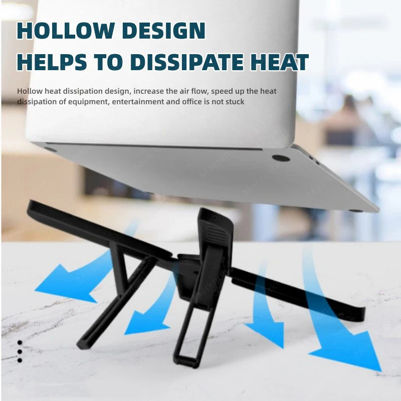Foldable Laptop & Tablet Stand - Ergonomic Adjustable Cooling Holder with Hollow Heat Dissipation Design