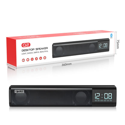 Q2 Bluetooth 5.0 Soundbar Speaker - 10W Wireless Desktop Loudspeaker with 2200mAh Battery