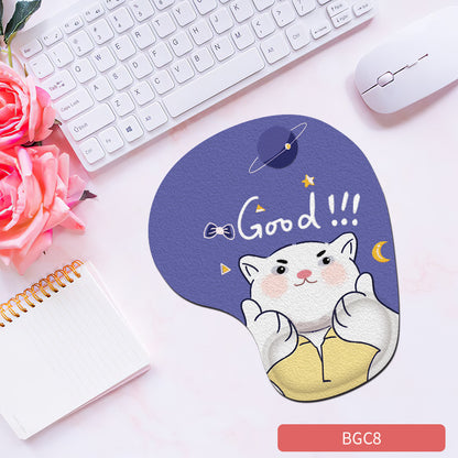 Cute Bunny Silicone Wrist Rest Mouse Pad - Soft Ergonomic Non-Slip Hand Support Pad for Gaming