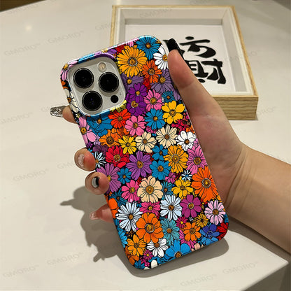 Vintage Floral Oil Painting Hard Phone Case for iPhone 16 15 14 13 Pro Max