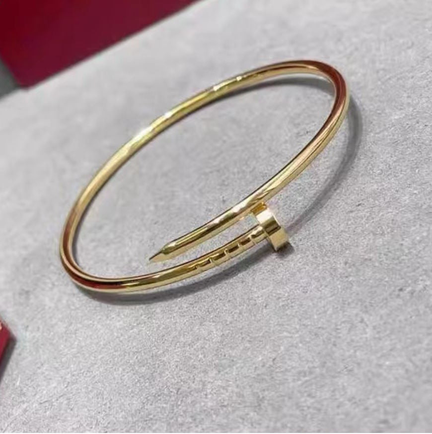Unisex Fashion Nail Cuff Bracelet in Silver Tone