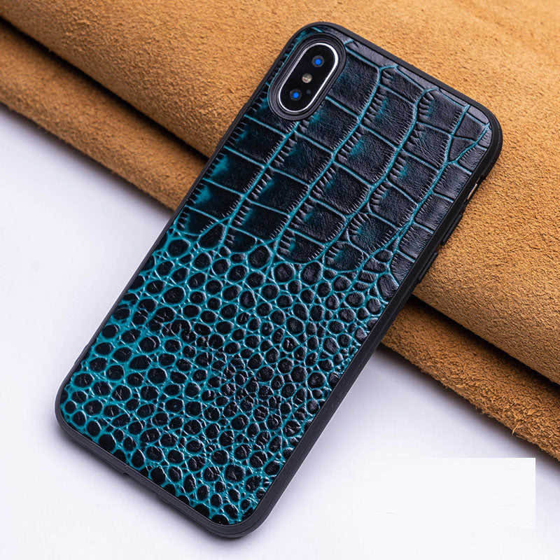 Luxury Crocodile Pattern Genuine Leather Phone Case for iPhone 14 13 12 11 Pro Max - Premium Slim Back Cover